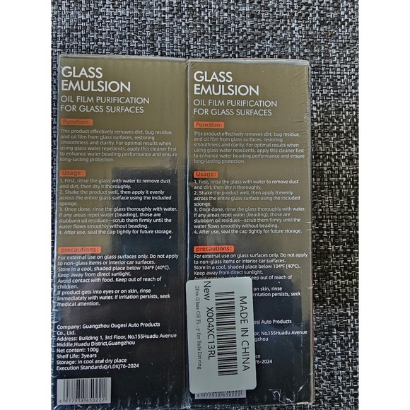 2 Pack OGAS Glass Emulsion Oil Film Remover Car Windshield Cleaner 100g Each - Picture 2 of 5